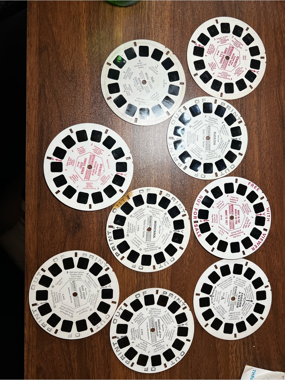 Vintage 3D Viewmaster Style Image Reels - White (Set of 9)